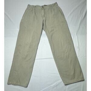 Vintage Bugle Boy Men's Pleated Waist Darts Preppy Khaki Pants - Size‎ 34x28